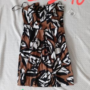 Brand New Small leaf pattern Strapless Dress. Size
